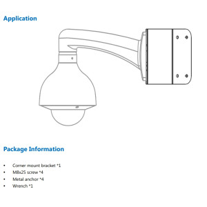 PFA151 Corner Mount for PTZ, Dome, Bullet, Cameras