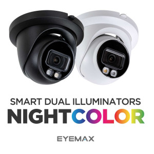 Eyemax 8MP Night Color Dual Illumination Turret IP Camera, 2.8 Fixed Lens, WizSense 2 AI