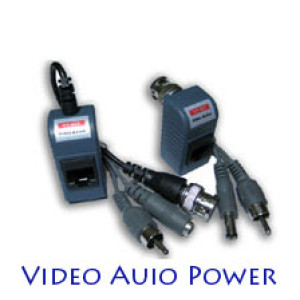 All In One Video Balun Cat5 to BNC Converter Audio Video Power ( Pair )