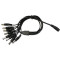 Power Pigtail cable splitter, Connect 8 plugs to 1 adapter